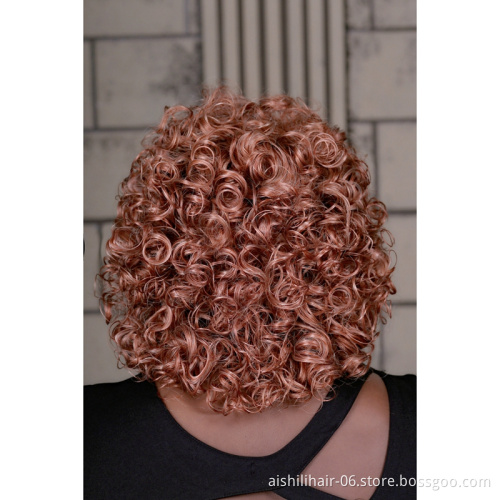 Aishili cheap wholesale afro kinky curly hair body wave deep big curly wave synthetic wig